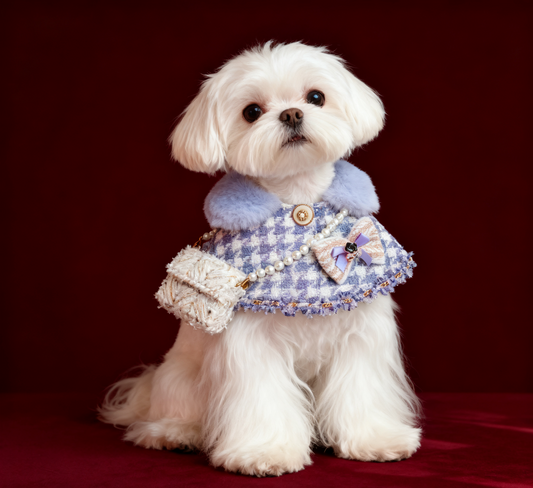 Purple Beauty Fuzzy Cape（With Crochet Bag) 紫蝶夫人毛毛披肩圍巾（配包包）