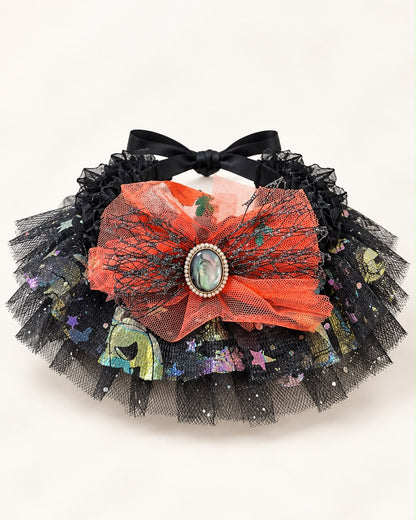 Pumpkin Witch Lace Scarf(with Flashing light)