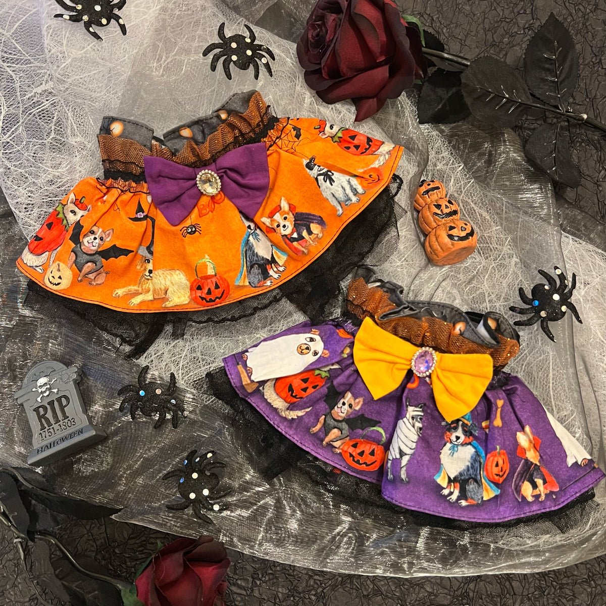 Halloween Party蕾絲圍巾（橙色）