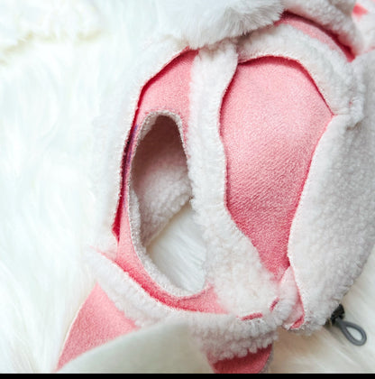 Korean Style Pink Fleece Cap 韓風粉紅毛絨帽