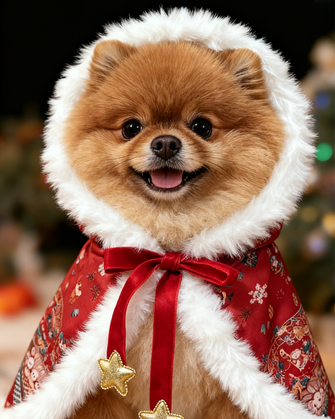 GDC0398 聖誕派對毛毛斗篷（白邊）