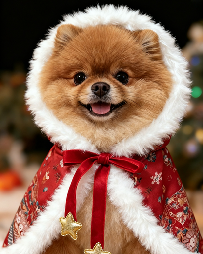 GDC0398 聖誕派對毛毛斗篷（白邊）