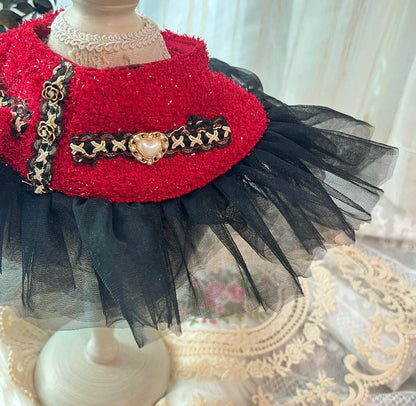 GDC0935 優雅酒紅小香風圍巾