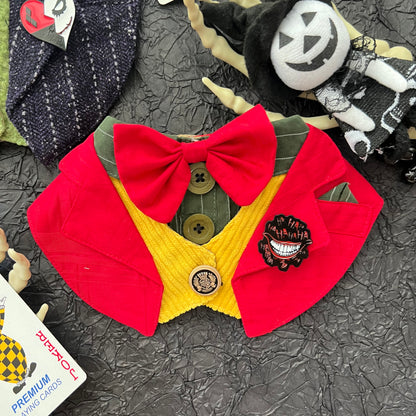 Crazy Clown Suit Scarf (Red and ginger yellow)