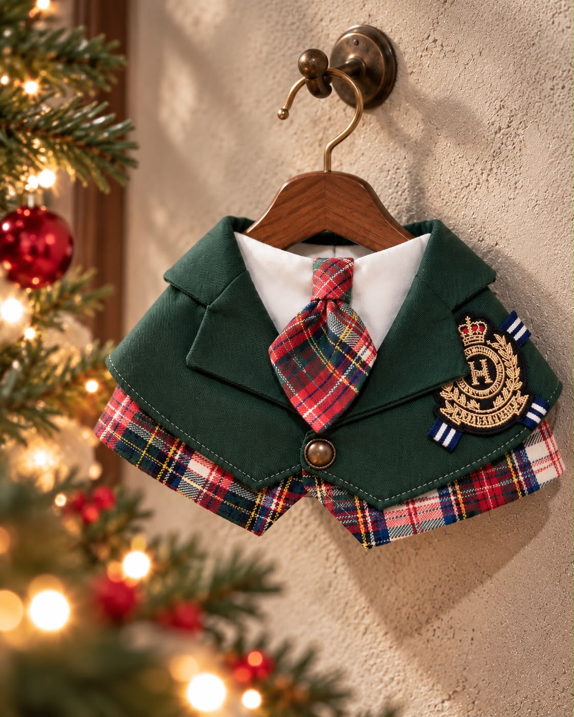 (Pre-order) Noël Tartan Academy – Forest Green Gentleman Scarf