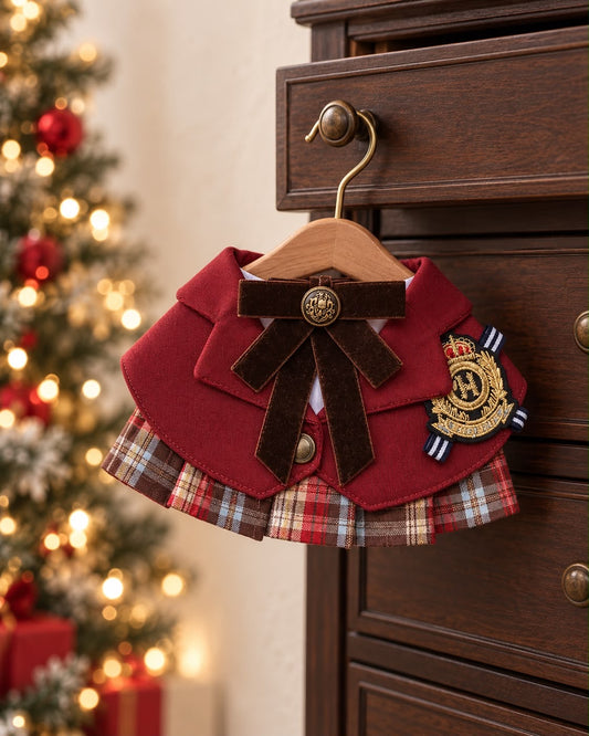 (Pre-order) Noël Tartan Academy – Burgundy Lady Scarf