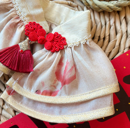 GDC0756 游游金魚中式披紗（香檳配淺金邊）