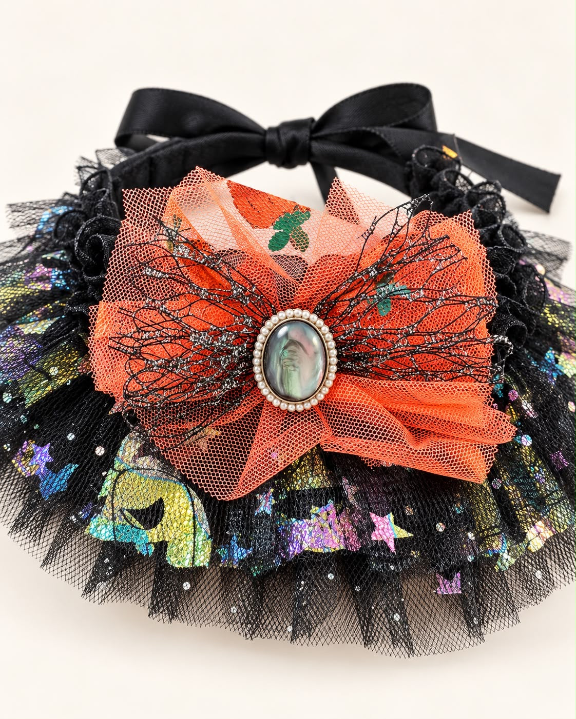 Pumpkin Witch Lace Scarf(with Flashing light)