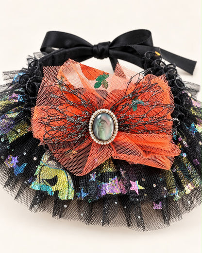 Pumpkin Witch Lace Scarf(with Flashing light)