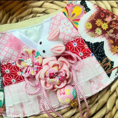 SakuraKimo BunnyKnot Kimono Scarf 櫻兔彩花蕾絲和服