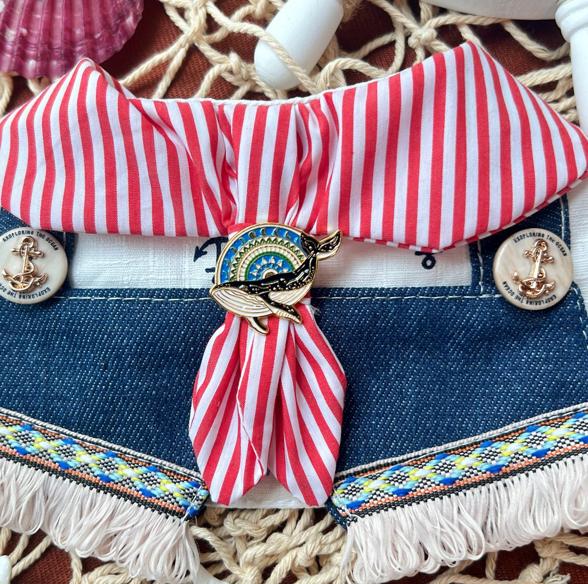 Red Stripes Sailor Scraft 紅間紋水手領巾