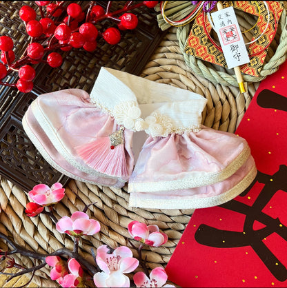 GDC0759 水墨中式披紗（粉配淺金邊）