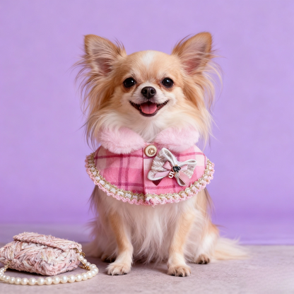 Pink Beauty Fuzzy Cape (With Bag) 粉紅佳人毛毛披肩圍巾（配包包）