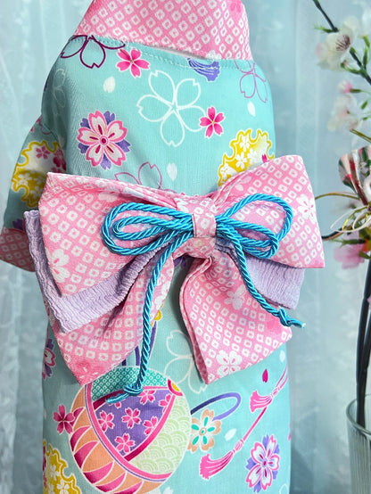 Gion Matsuri Pale Blue Yukata 夏日祭煙火大會之粉藍浴衣