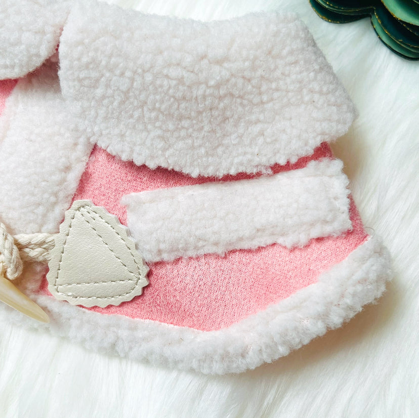 Korean Style Pink Fleece Cape 韓風粉紅毛絨圍巾