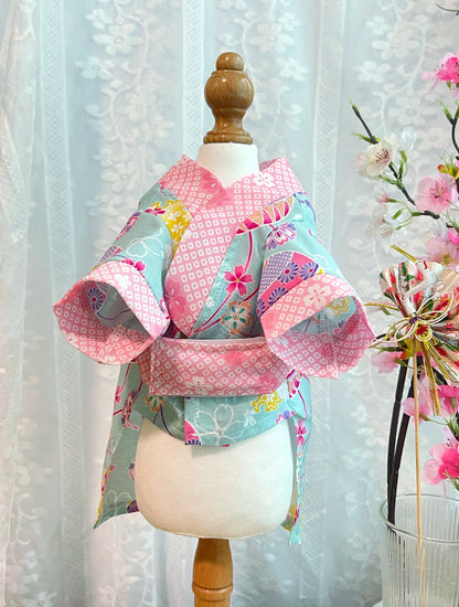 Gion Matsuri Pale Blue Yukata 夏日祭煙火大會之粉藍浴衣