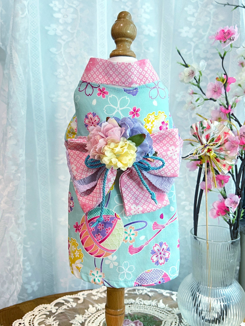 Gion Matsuri Pale Blue Yukata 夏日祭煙火大會之粉藍浴衣