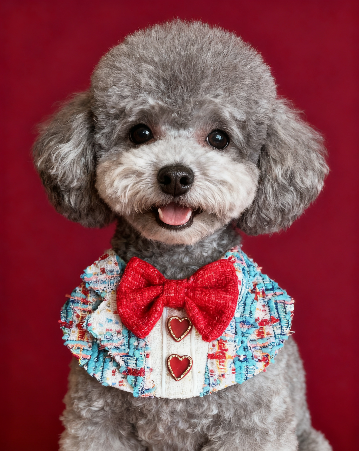 GDC0530 藍紅粗毛編織西裝圍巾