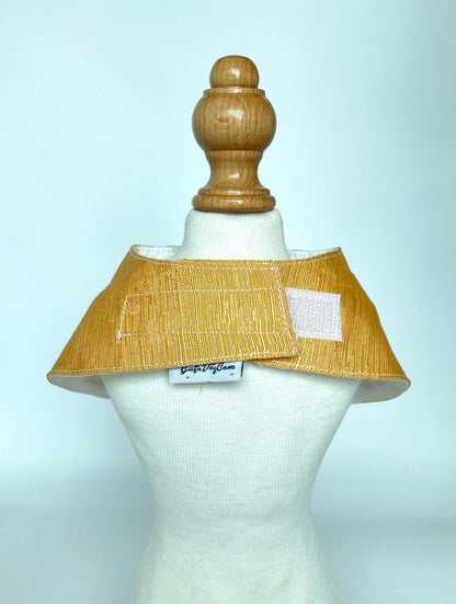 Traditional Korean Hanbok with Waist Pouch Scarf (Golden with milky beige) 傳統韓服掛袋圍巾（黃金配奶茶色）