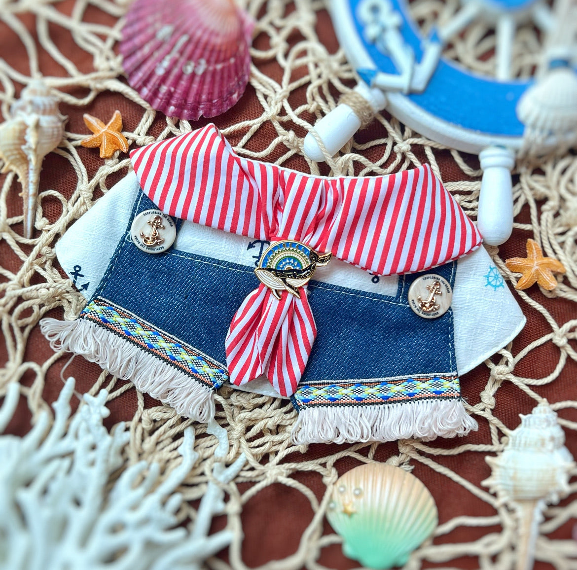 Red Stripes Sailor Scraft 紅間紋水手領巾