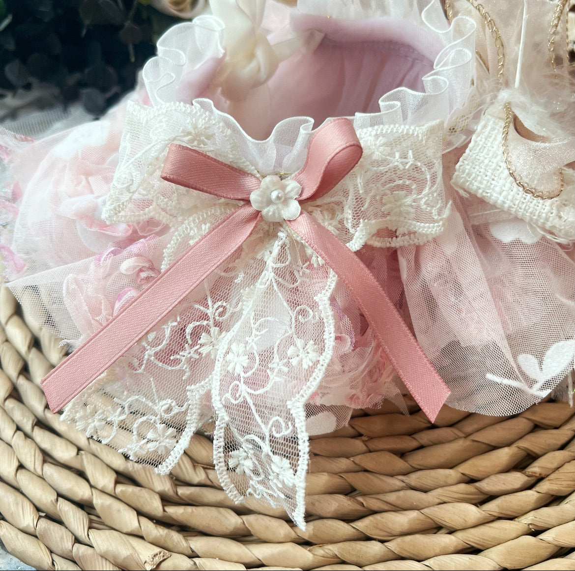 Pink Flowered Fairy Scarf 春田花花粉紅小仙圍巾