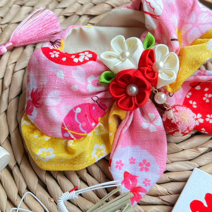 Kyoto Washi Flower Ball Yukata Towel (Bamboo Cloth) 京都和風花球浴衣巾（日本竹節布）