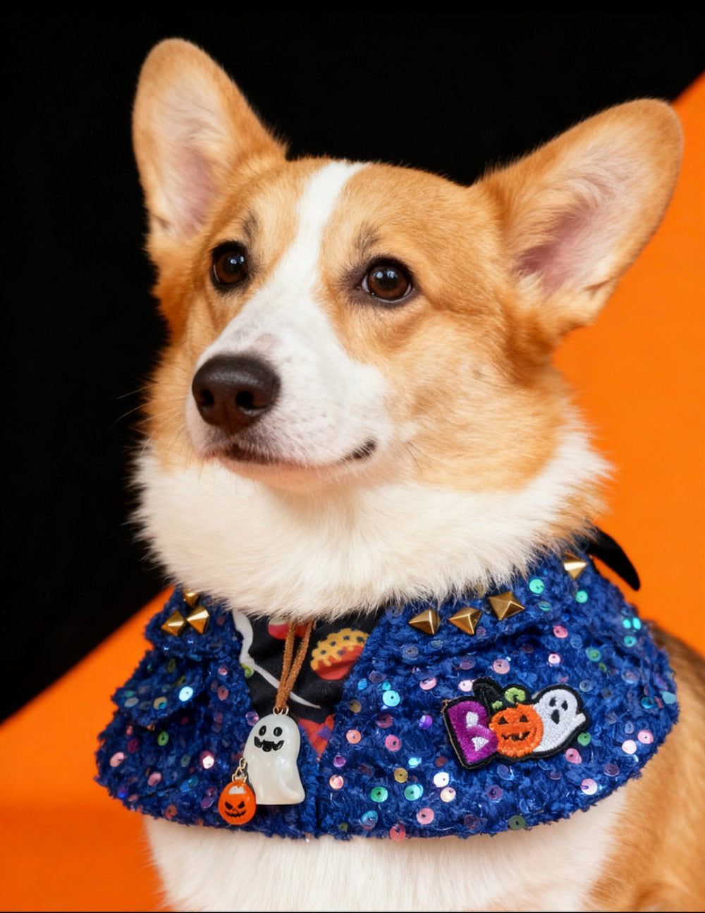 Sparkly Spooky Denim Pet Scarf