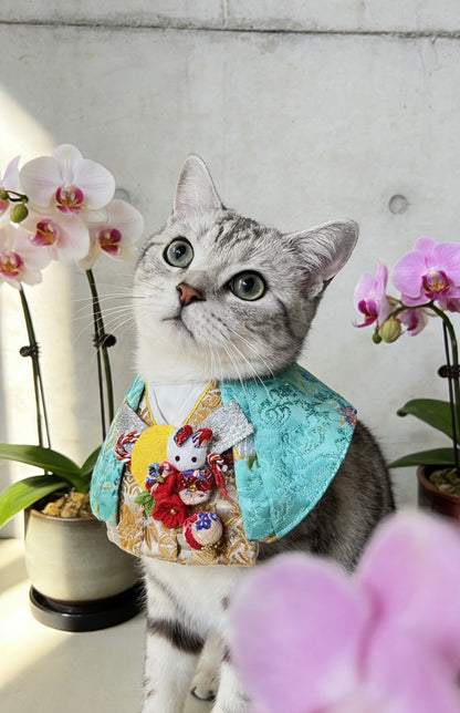 Moonhare Nishiki Kimono Scarf (Men's) 月兔錦領和服圍巾 （男款）