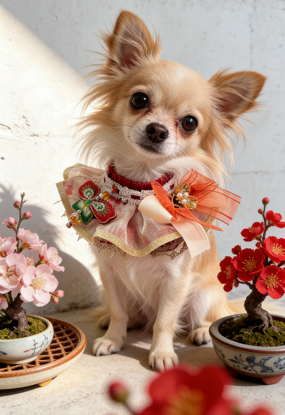 Antique Golden Flower Mesh Scarf 中式古香金花輕紗圍巾