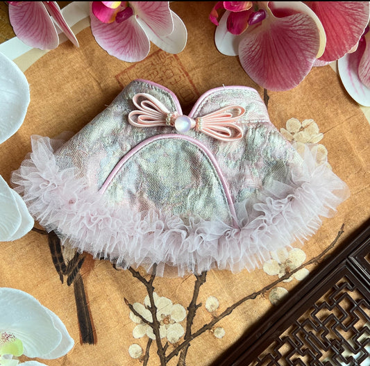 Chinese Light Yarn Bubble Cheongsam Scarf (Pink) 中式輕紗泡泡旗袍圍巾（粉紅色）