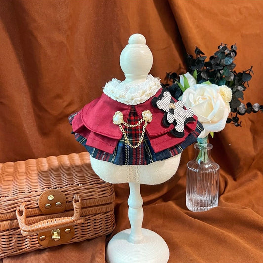 GDC0914 British Red Tartan Scarf 英倫藍紅格女款圍巾