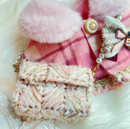 Pink Beauty Fuzzy Cape (With Bag) 粉紅佳人毛毛披肩圍巾（配包包）