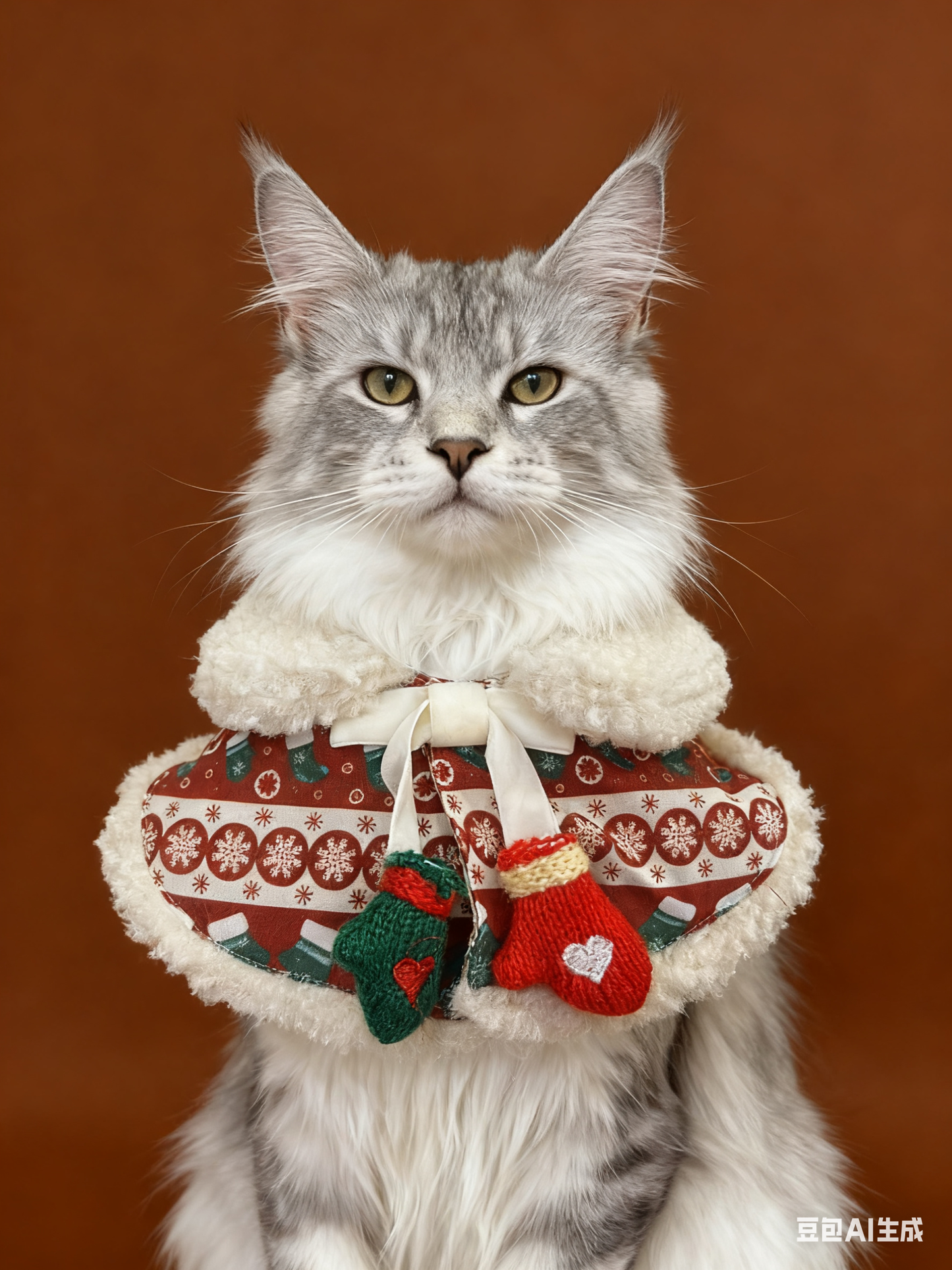Christmas Cape with Gloves 聖誕掛頸手套毛毛圍巾