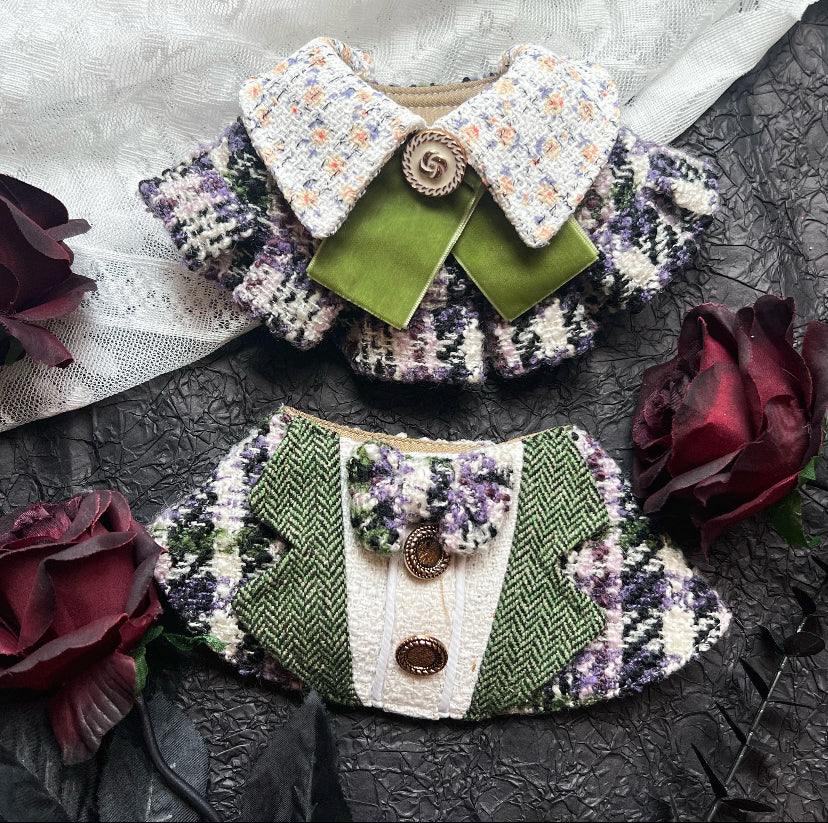 GDC0535 紫綠粗毛西裝圍巾