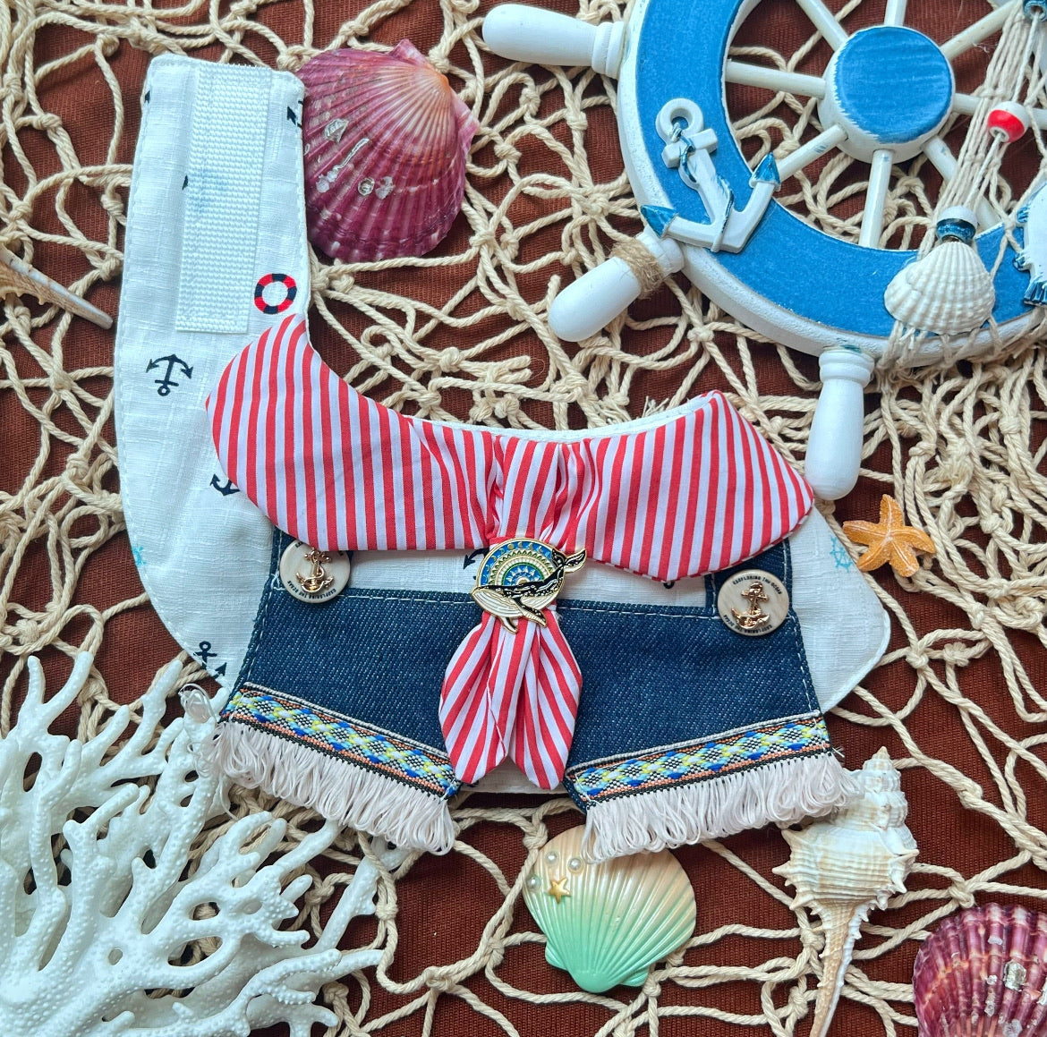 Red Stripes Sailor Scraft 紅間紋水手領巾