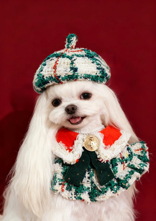 Tweed Green Wilderness Christmas Lady Scarf 粗毛綠野聖誕女裝