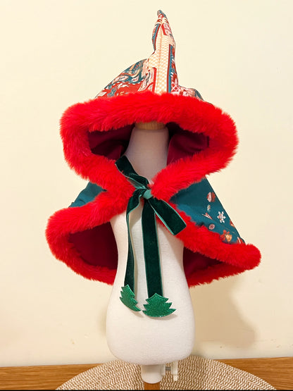 GDC0404 聖誕派對毛毛斗篷（紅邊）