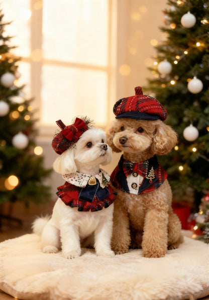 Classic Red Checkered Gentleman Suit Scarf 經典紅格紳士西裝圍巾