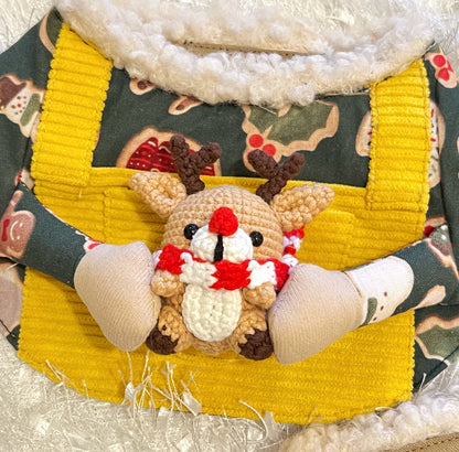 Oh!Hug the Reindeer Scarf Oh!托住聖誕鹿圍巾（軍綠/薑黃色）