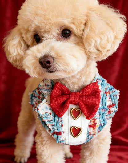 GDC0530 藍紅粗毛編織西裝圍巾