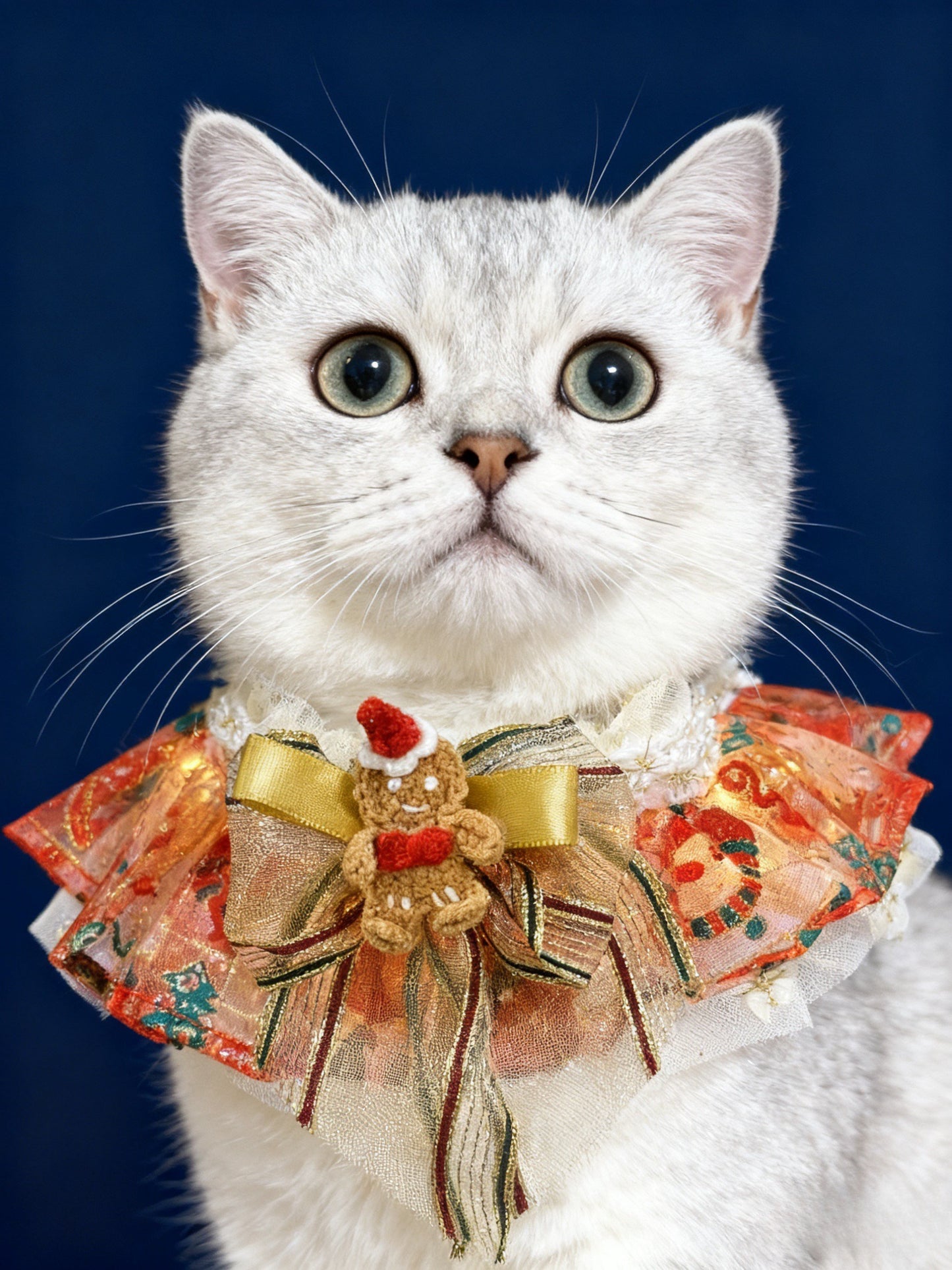 GDC0732 閃燈薑餅人聖誕紗紗圍巾