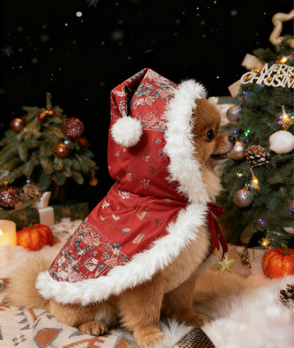 GDC0398 聖誕派對毛毛斗篷（白邊）