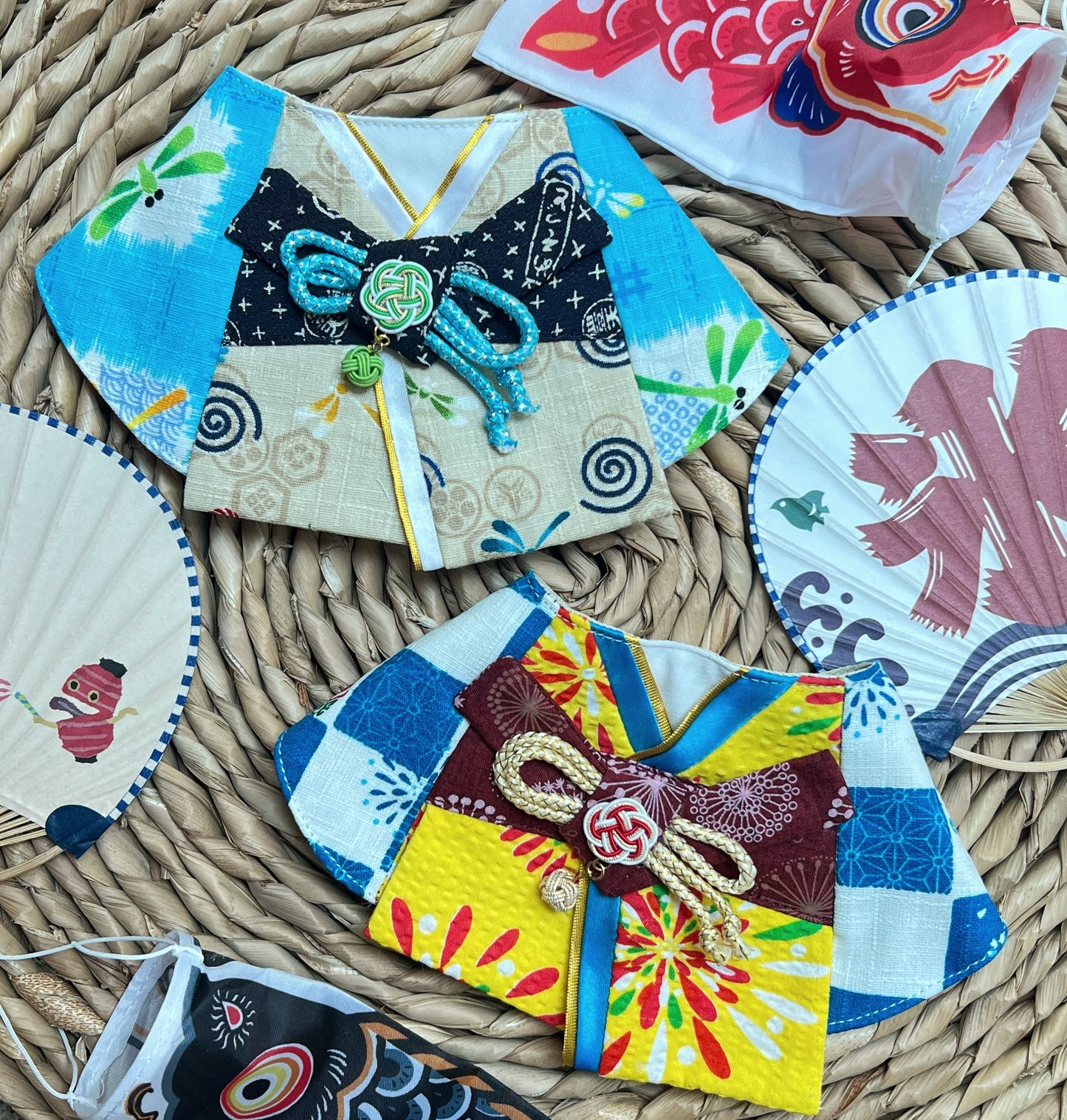 Dragonfly yukata with Mizuhiki scarf 夏日祭蜻蜓浴衣配水引結圍巾