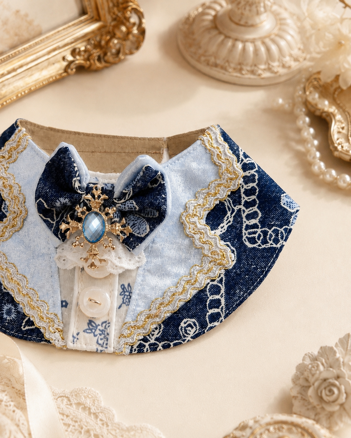 Versailles Denim Gentleman Scarf 凡爾賽丹寧西裝領巾
(預訂-6/20發貨）