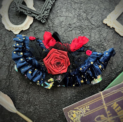 Royal Countess of Rose Scarf (With dark blue starry fabric) 星空玫瑰伯爵夫人圍巾 (深藍色)