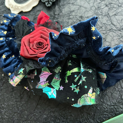 Royal Countess of Rose Scarf (With dark blue starry fabric) 星空玫瑰伯爵夫人圍巾 (深藍色)