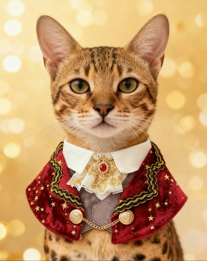 Royal Earl Scarf (With red starry fabric) 星空皇室伯爵紳士領巾(酒紅色)