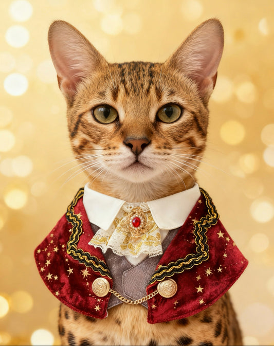 Royal Earl Scarf (With red starry fabric) 星空皇室伯爵紳士領巾(酒紅色)