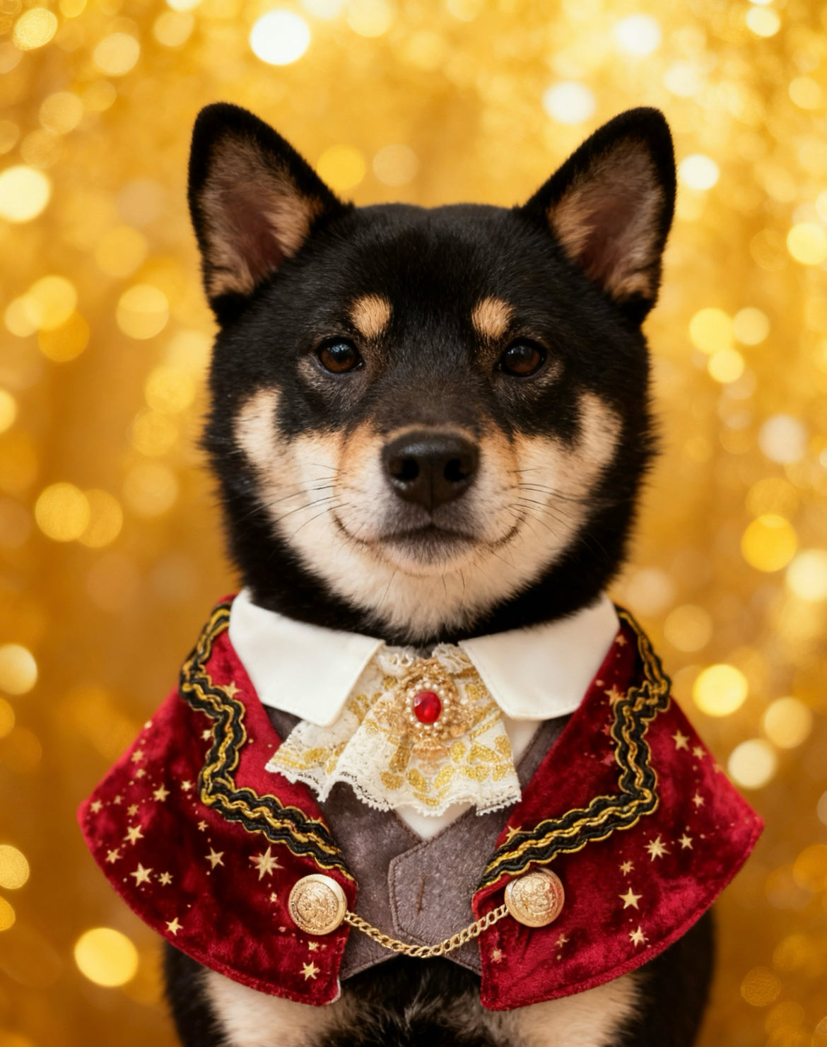 Royal Earl Scarf (With red starry fabric) 星空皇室伯爵紳士領巾(酒紅色)