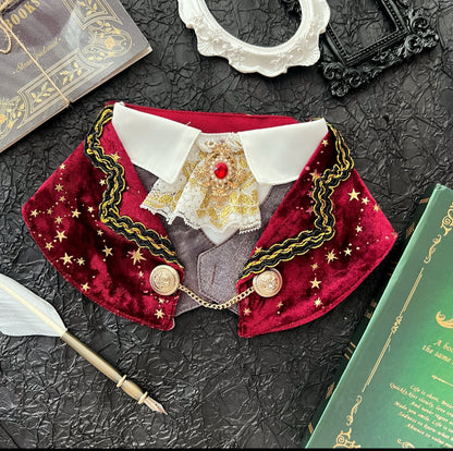 Royal Earl Scarf (With red starry fabric) 星空皇室伯爵紳士領巾(酒紅色)